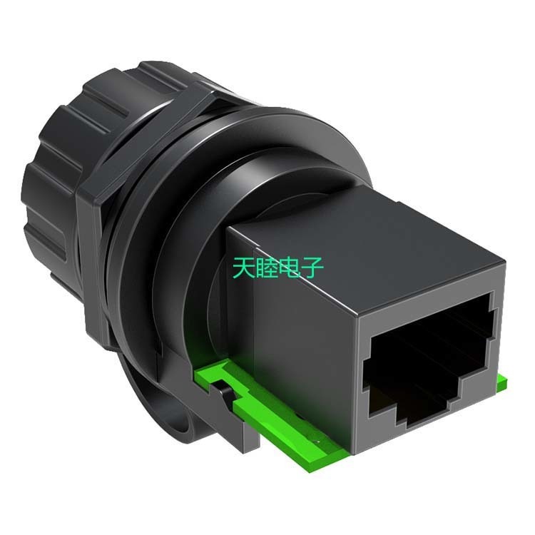 RJ48 10PIN芯 网络防水延长转接头 面板安装 适用于户外LED屏幕信号传输图片