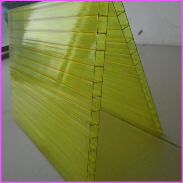 乌海黄色双层pc阳光板 15mm中空阳光板 聚碳酸脂阳光板图片