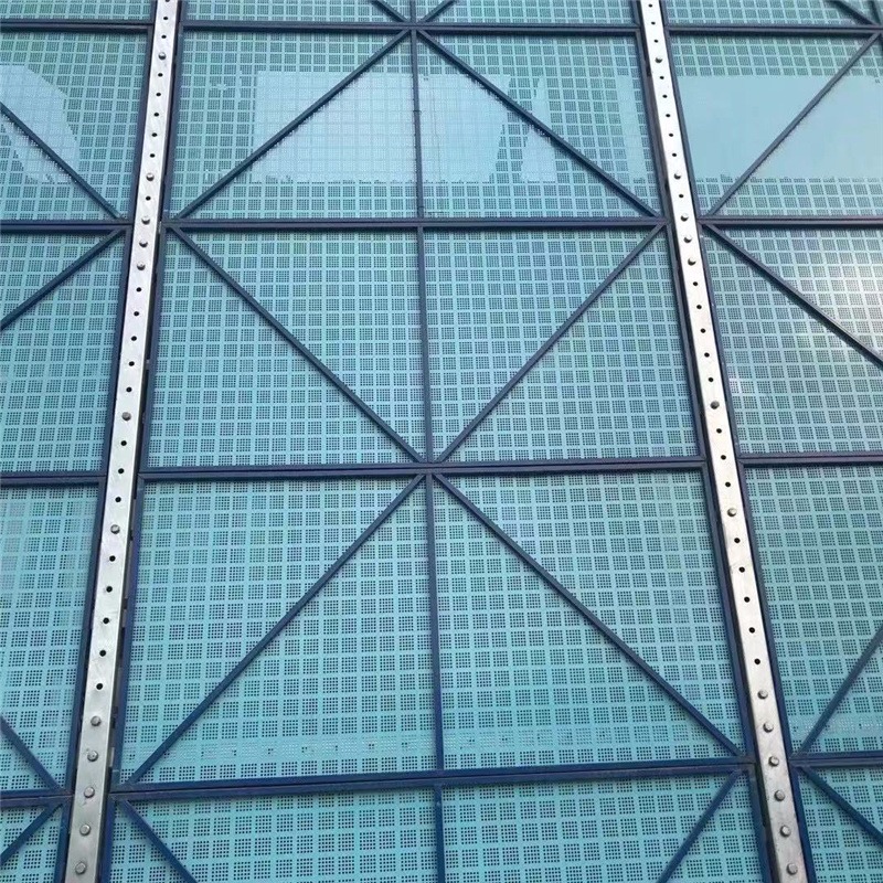 直供蓝色米字建筑爬架网 高层施工外墙金属钢板网防护爬架网峰尚安