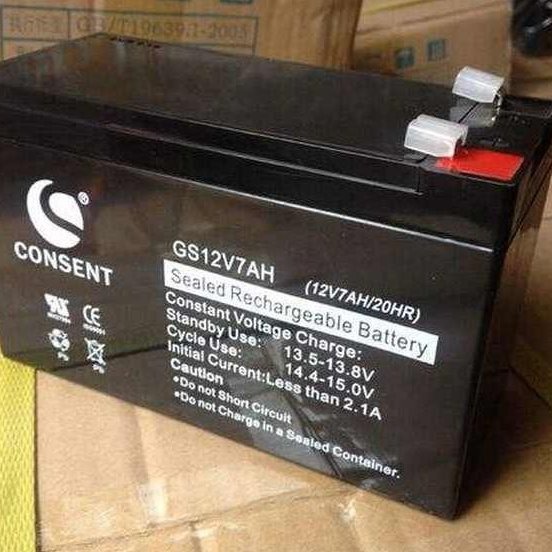 CONSENT光盛蓄电池GS12V7AH铅酸12V7AH/20HR电子秤直流屏卷闸门音响LED灯报警器UPS专用售后无忧图片