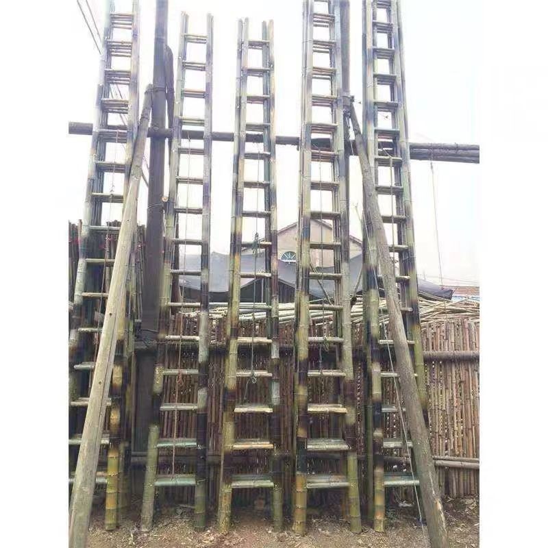 23档竹子加工的毛竹直梯  竹梯子长度可定制 电力局用竹梯