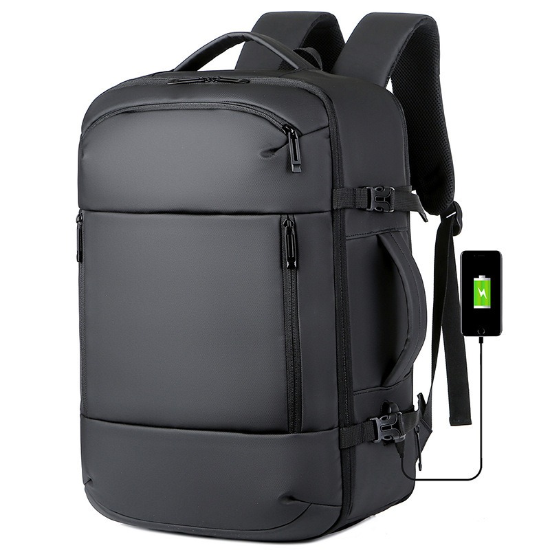 商务男士旅行电脑双肩包2021新款扩容防水大容量多功能背包