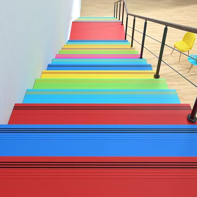 大姚幼儿园耐磨楼梯踏步 学校医院PVC楼梯踏步 室内外PVC环保楼梯踏步 超耐磨防滑楼梯踏步 曼纳奇楼梯踏步