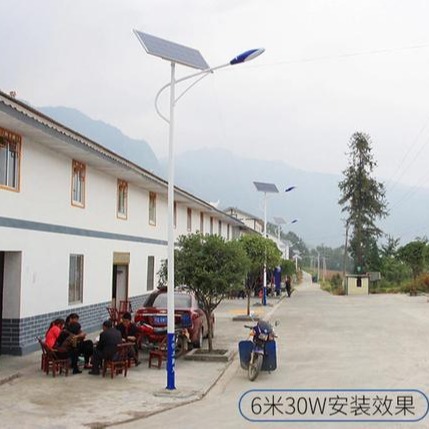 乾旭照明农村太阳能路灯 6米30W锂电池新农村建设太阳能路灯 一体化LED太阳能路灯