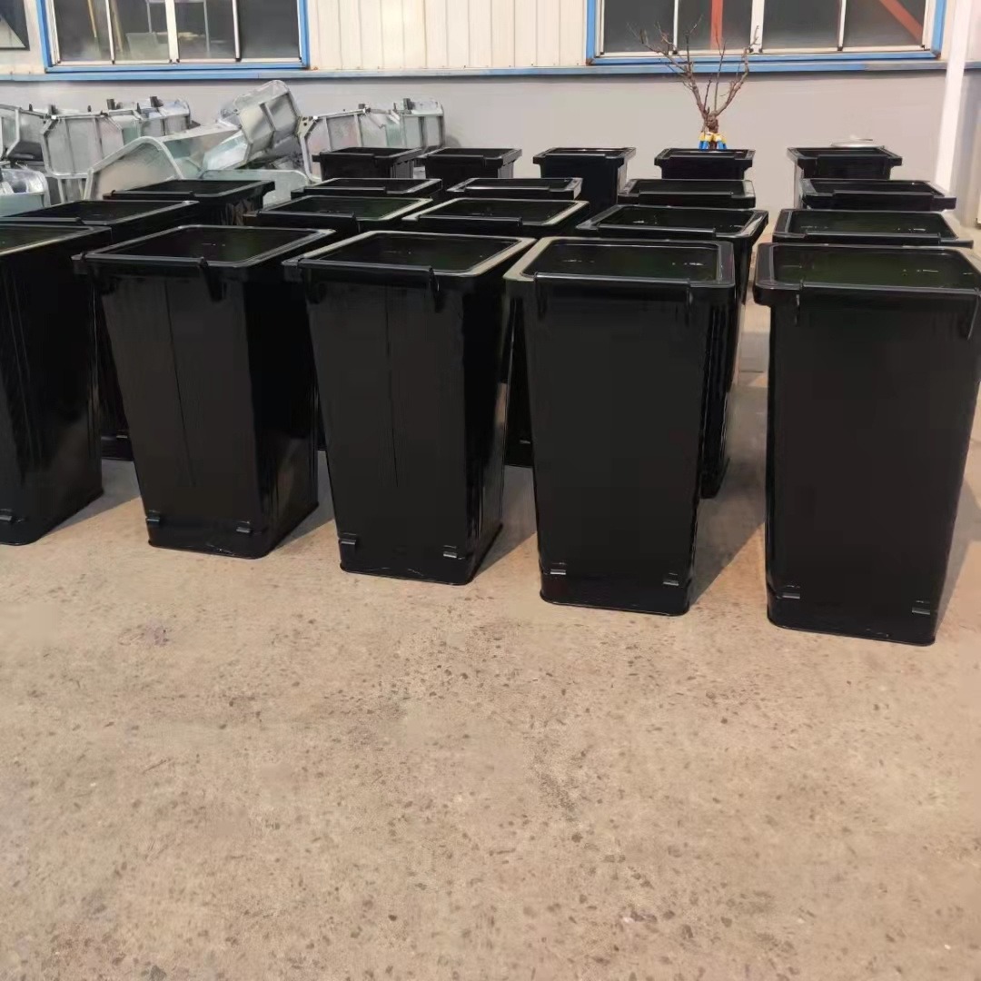户外240L大型垃圾桶 环卫分类垃圾箱 物业方形铁皮挂车垃圾桶带盖轮