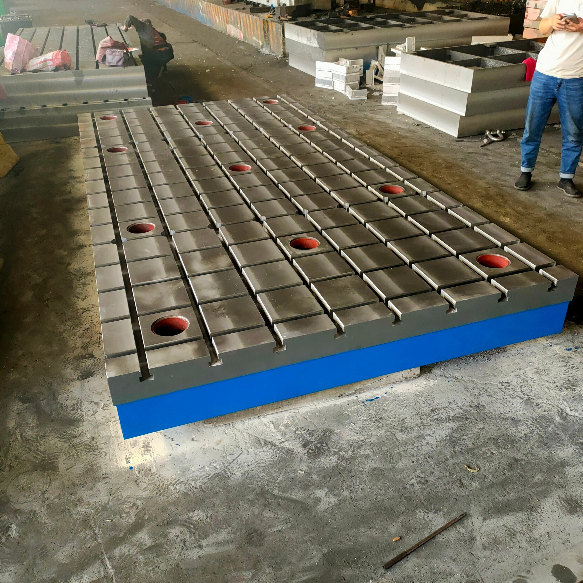 铸铁检验桌 钳工平板 划线测量实验台 T型槽装配焊接工作台