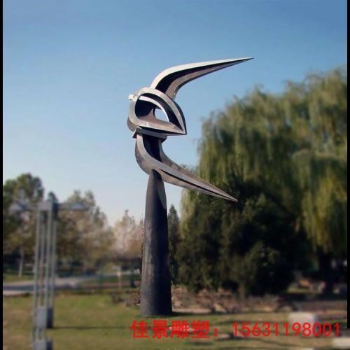 抽象仿真小燕子广场景观雕塑 不锈钢动物雕塑