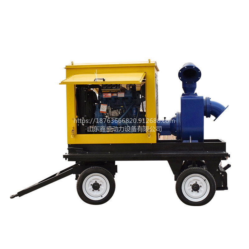 鑫盛动力移动式排涝泵车防雨移动式水泵机组流量1000m³/h 扬程14米